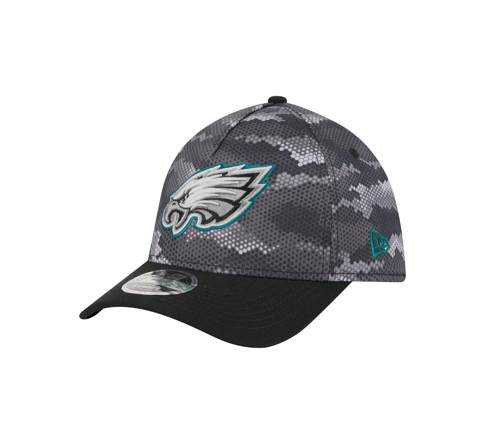 New Era Men's Black Philadelphia Eagles Camo A-Frame 39THIRTY Flex Hat