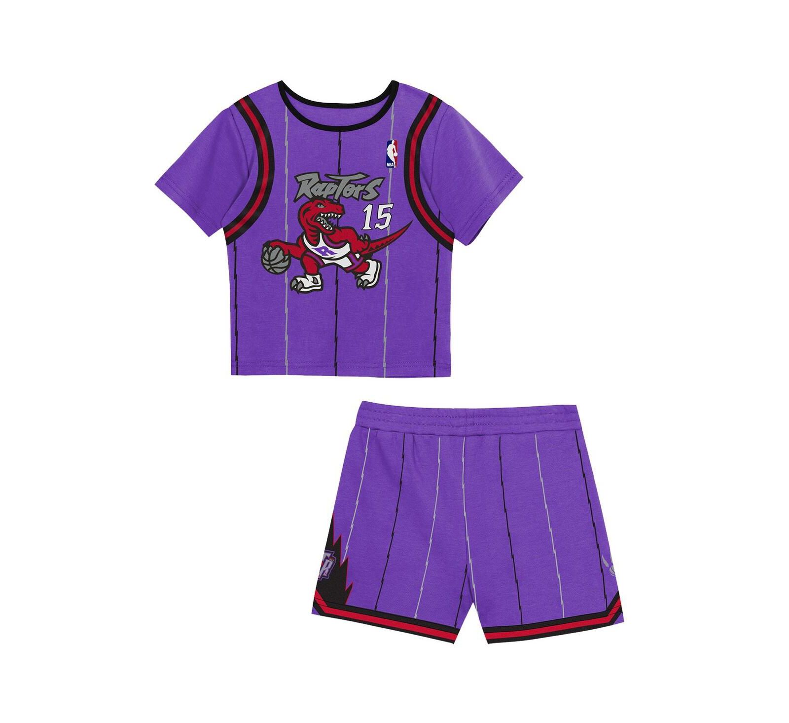 Комплект Mitchell & Ness Vince Carter Purple Toronto Raptors Play by Place: футболка и шорты для малышей