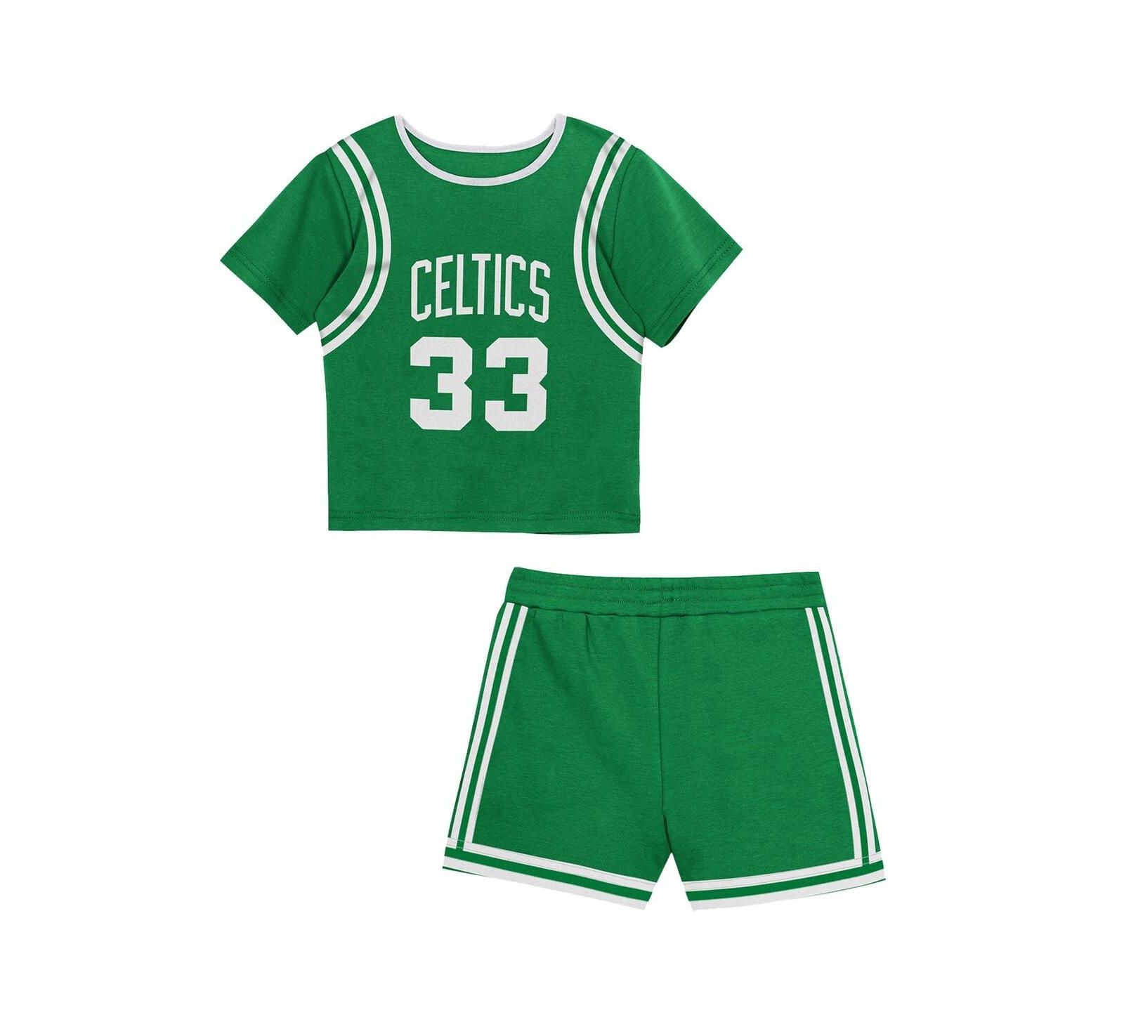 Mitchell & Ness Toddler Larry Bird Kelly Green Boston Celtics Play by Place T-Shirt & Shorts Set