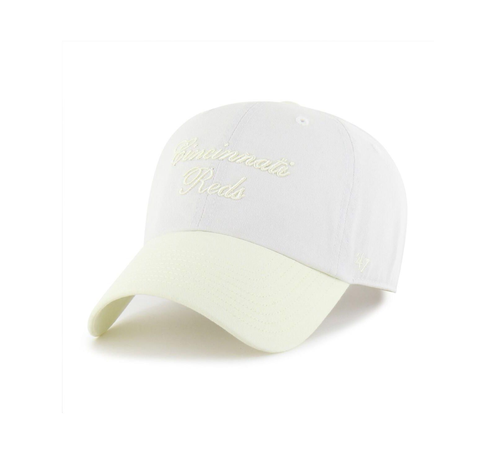 '47 Brand Women's White/Yellow Cincinnati Reds Gelato Two-Tone Clean Up Adjustable Hat
