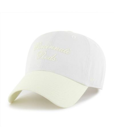 Женская регулируемая кепка '47 Brand White/Yellow Cincinnati Reds Gelato Two-Tone Clean Up