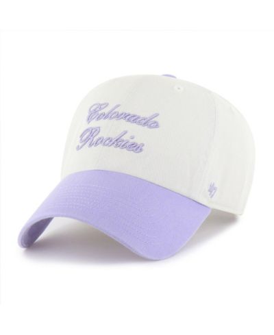 '47 Brand Women's White/Purple Colorado Rockies Gelato Two-Tone Clean Up Adjustable Hat