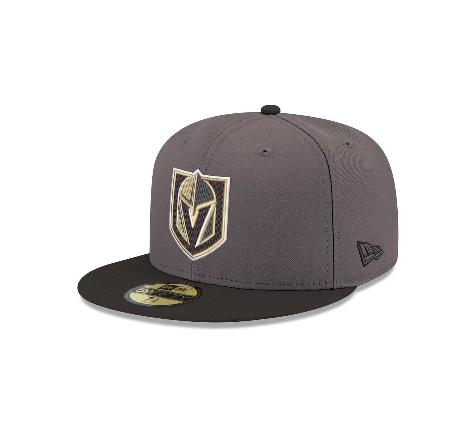 New Era Men's Gray Vegas Golden Knights Core Logo Two-Tone 59FIFTY Fitted Hat