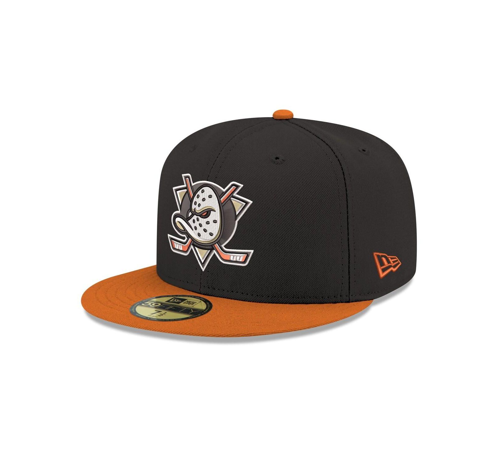 New Era Men's Black Anaheim Ducks Core Logo Two-Tone 59FIFTY Fitted Hat
