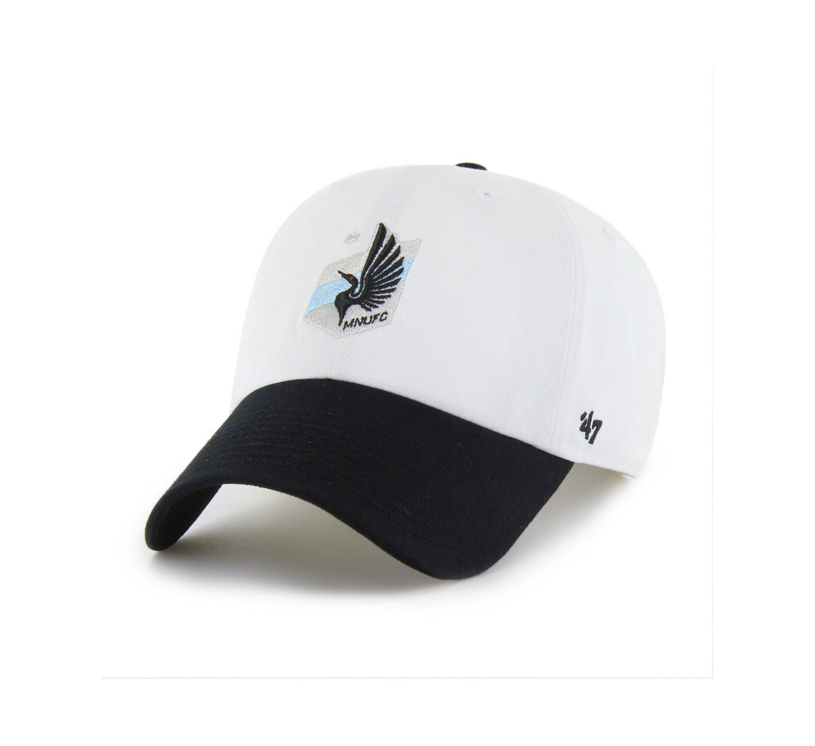 Кепка '47 Brand Men's White Minnesota United FC Two-Tone Clean Up Adjustable Hat