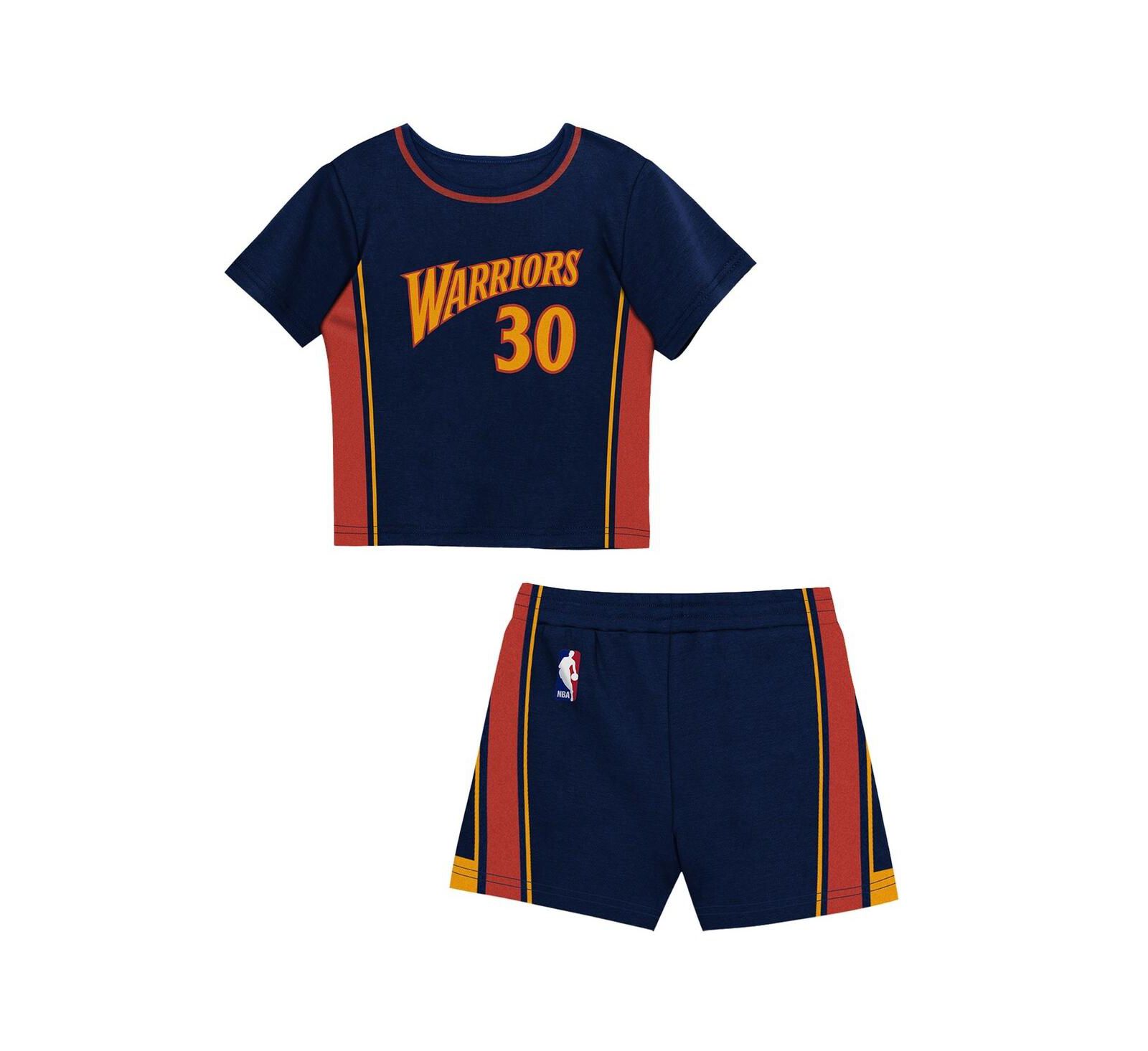 Детский комплект Mitchell & Ness Stephen Curry Navy Golden State Warriors T-Shirt & Shorts