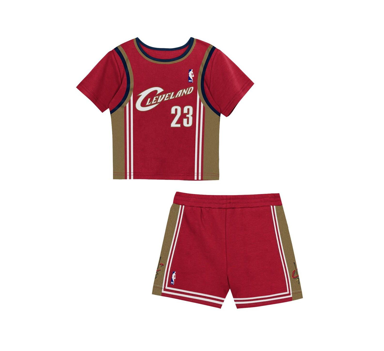 Комплект Mitchell & Ness LeBron James Cleveland Cavaliers T-Shirt & Shorts Set для малышей