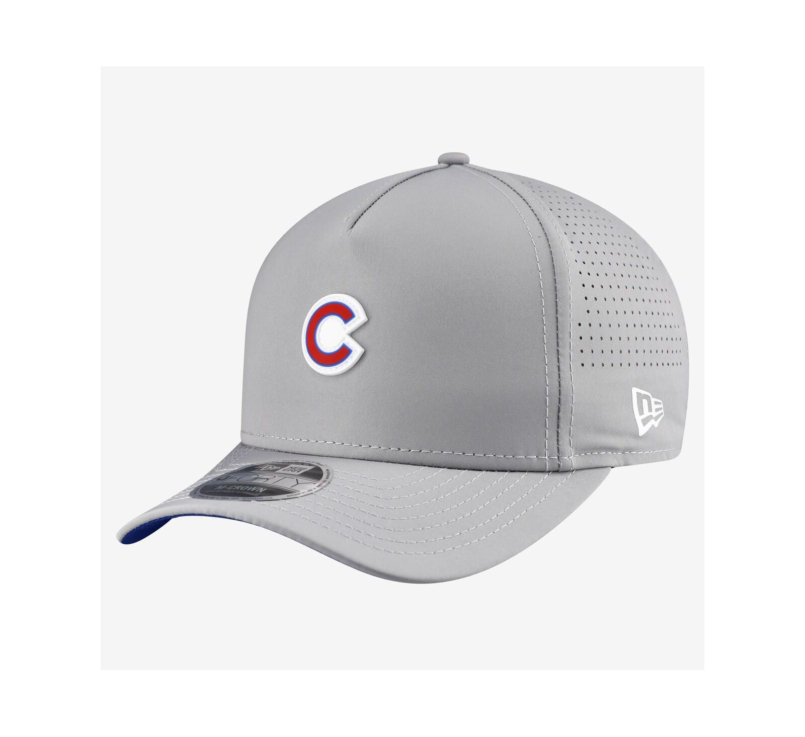 New Era Men's Gray Chicago Cubs Micro Logo 9FORTY M-Crown A-Frame Adjustable Hat