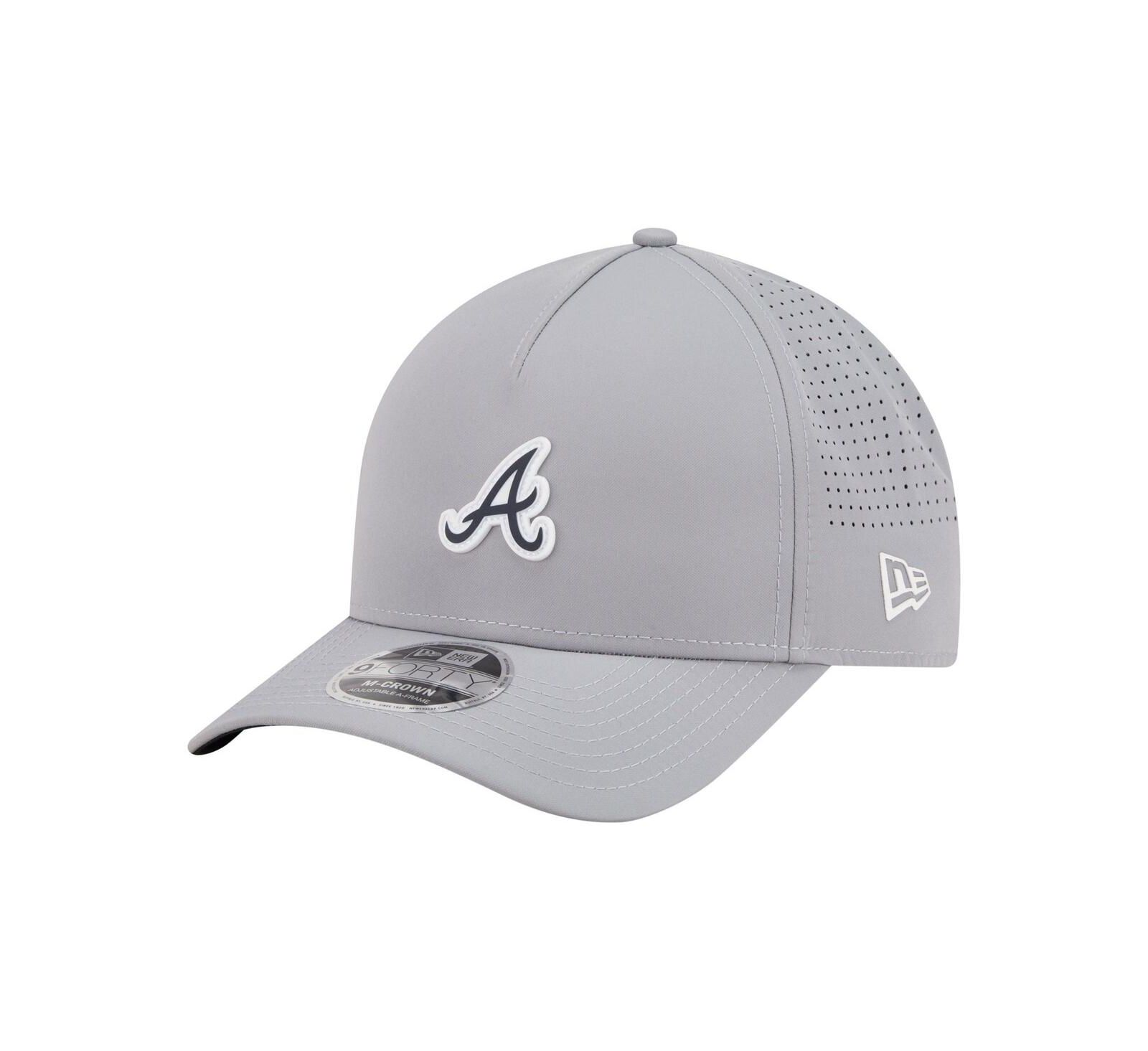 Мужская кепка New Era Gray Atlanta Braves Micro Logo 9FORTY M-Crown A-Frame Adjustable