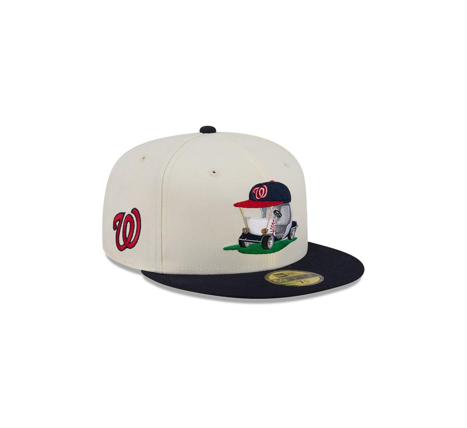 Мужская кепка New Era Cream/Navy Washington Nationals Bullpen Cart 59FIFTY Fitted