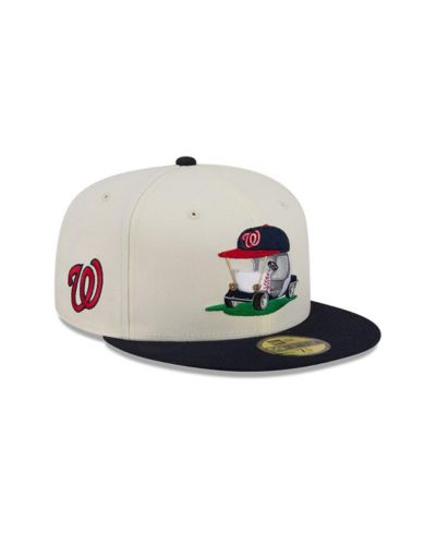 New Era Men's Cream/Navy Washington Nationals Bullpen Cart 59FIFTY Fitted Hat