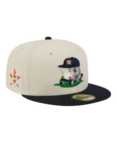 New Era Men's Cream/Navy Houston Astros Bullpen Cart 59FIFTY Fitted Hat