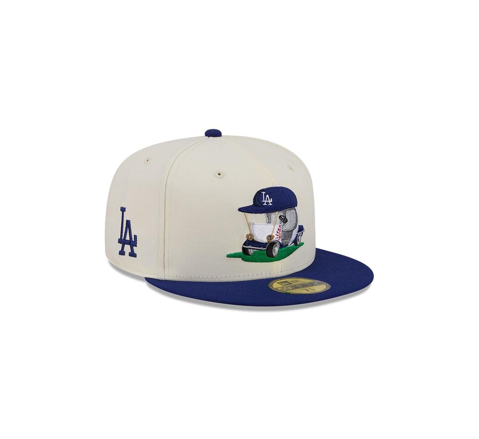 Кепка New Era Men's Cream/Royal Los Angeles Dodgers Bullpen Cart 59FIFTY Fitted