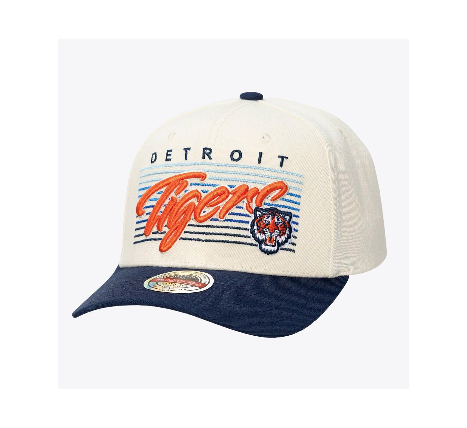 Кепка Mitchell & Ness Detroit Tigers Retro Lines Stretch Snapback для мужчин и женщин