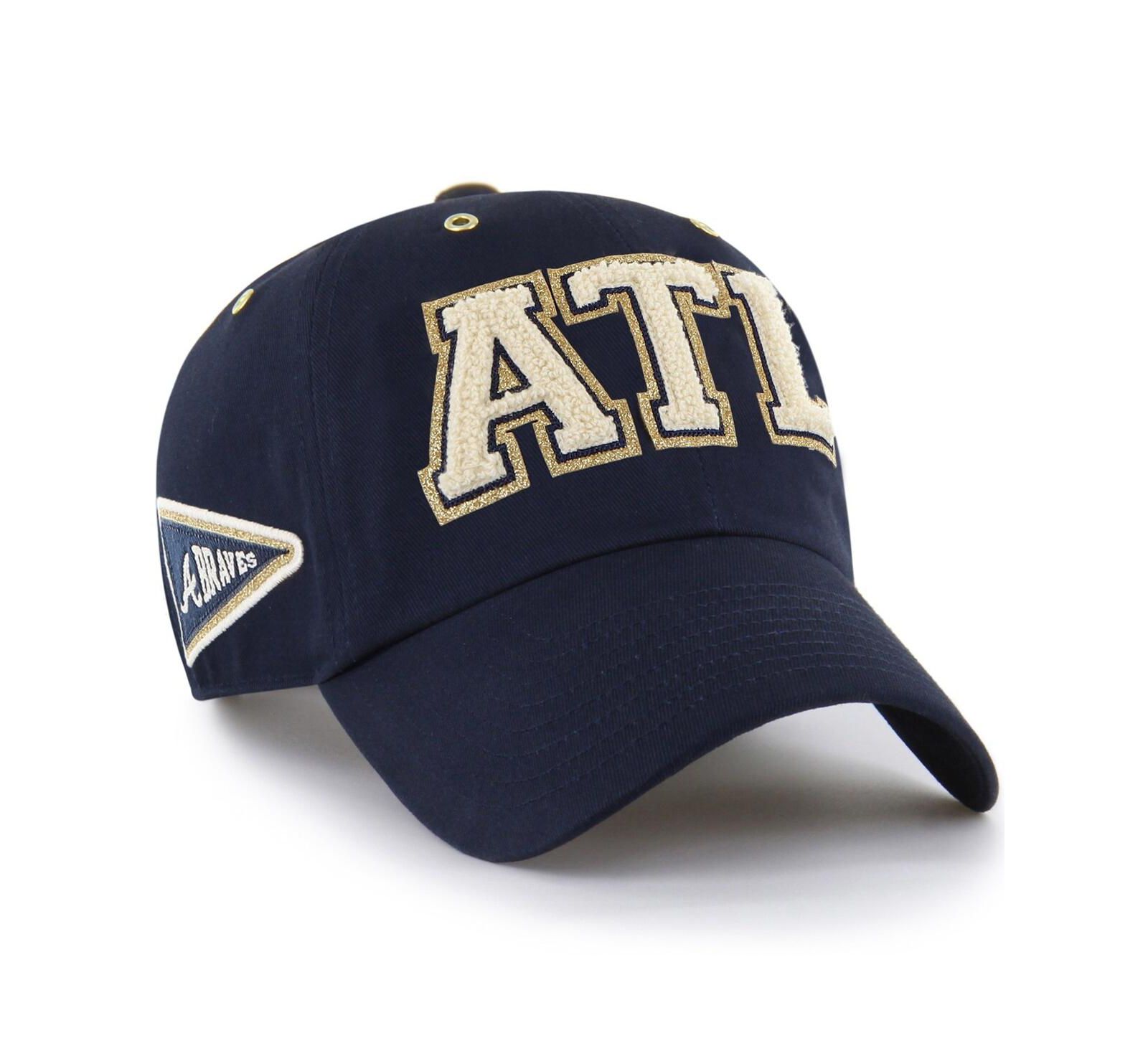 Мужская кепка Stoney Clover Lane X '47 Brand Navy Atlanta Braves Acro Charm Clean Up Adjustable
