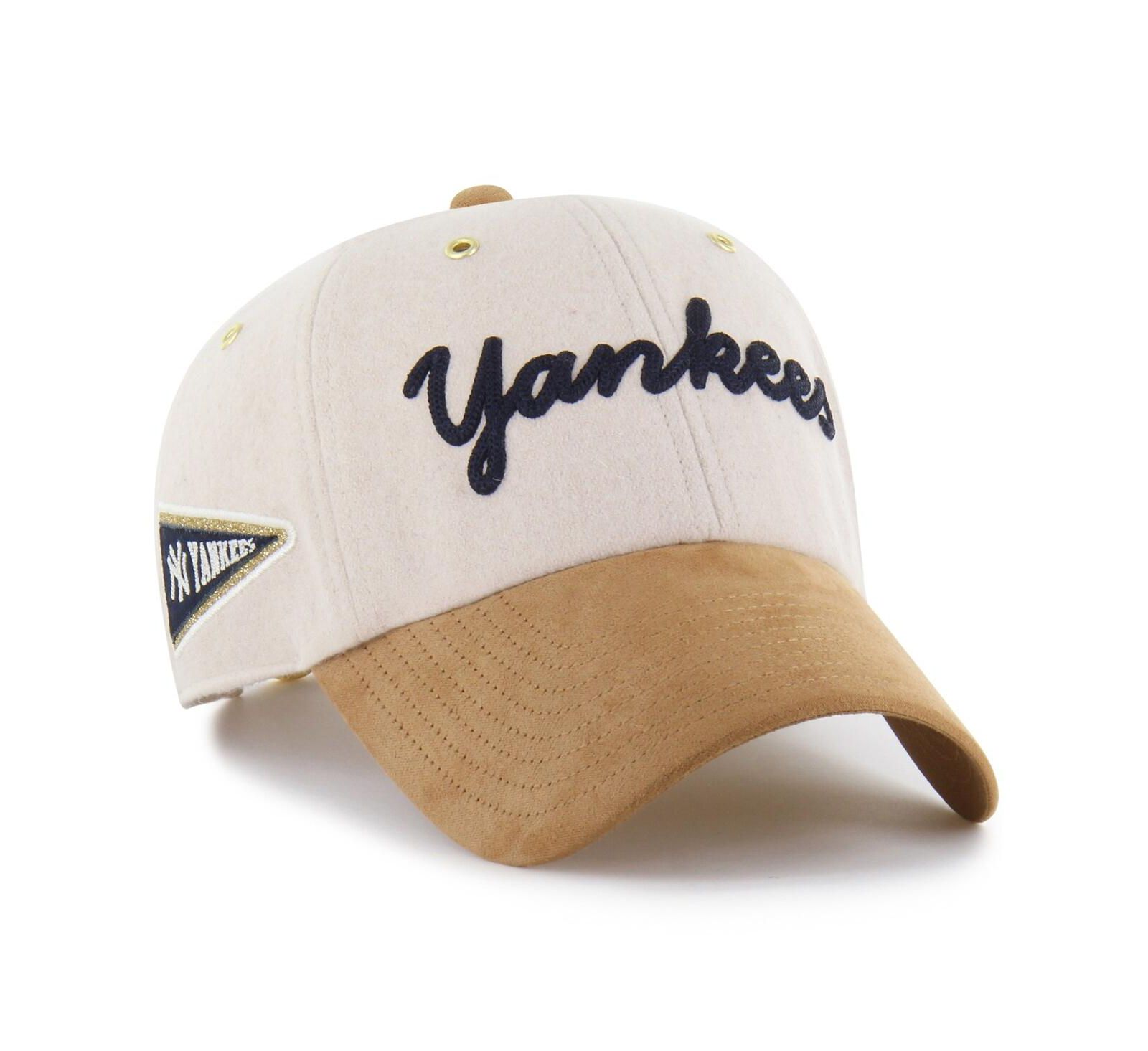 Мужская кепка Stoney Clover Lane X '47 Brand Natural/Tan New York Yankees Script Charm Clean Up Adjustable