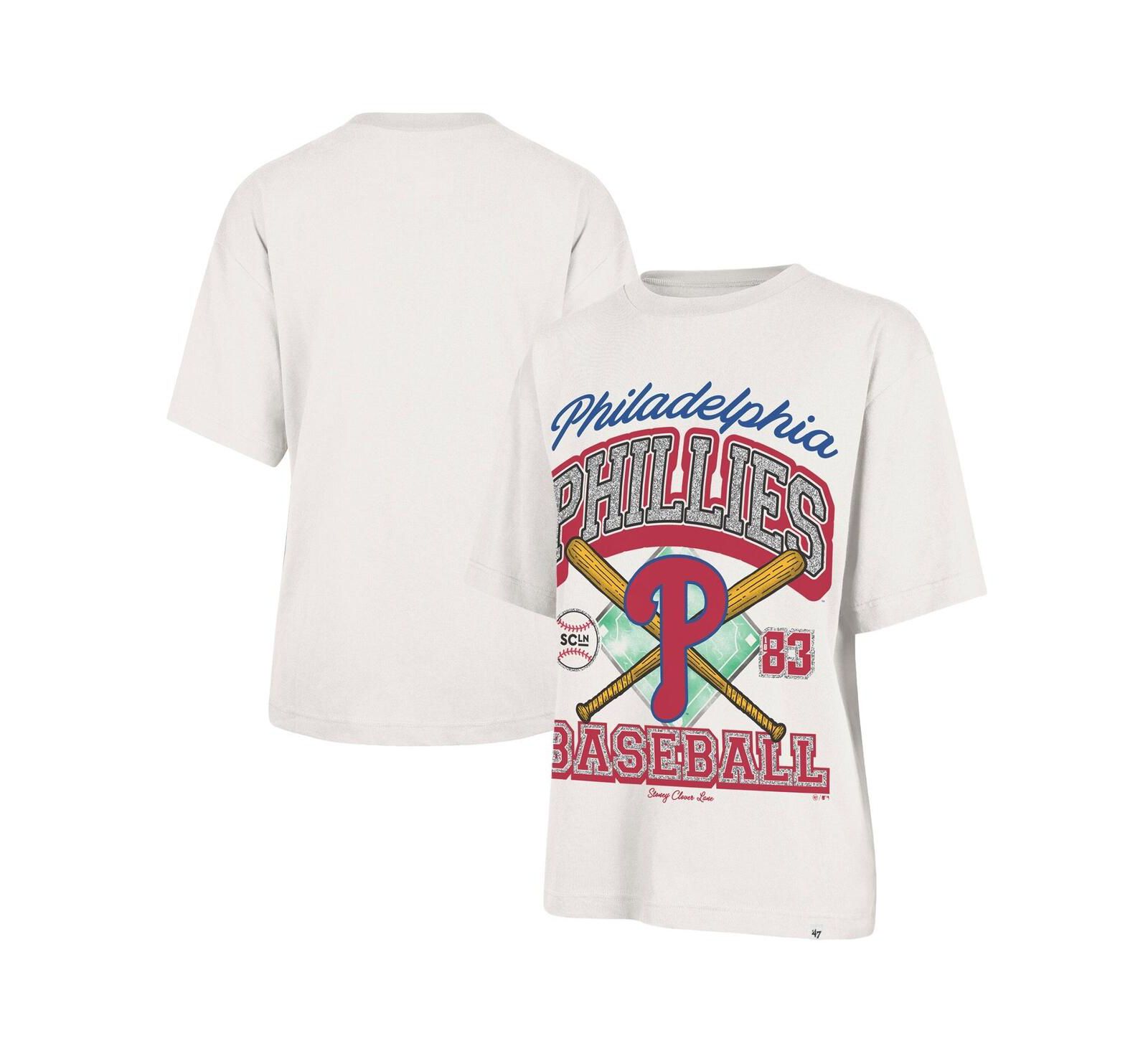 Женская футболка Stoney Clover Lane X '47 Brand Sand Philadelphia Phillies Crossover Base Foundation