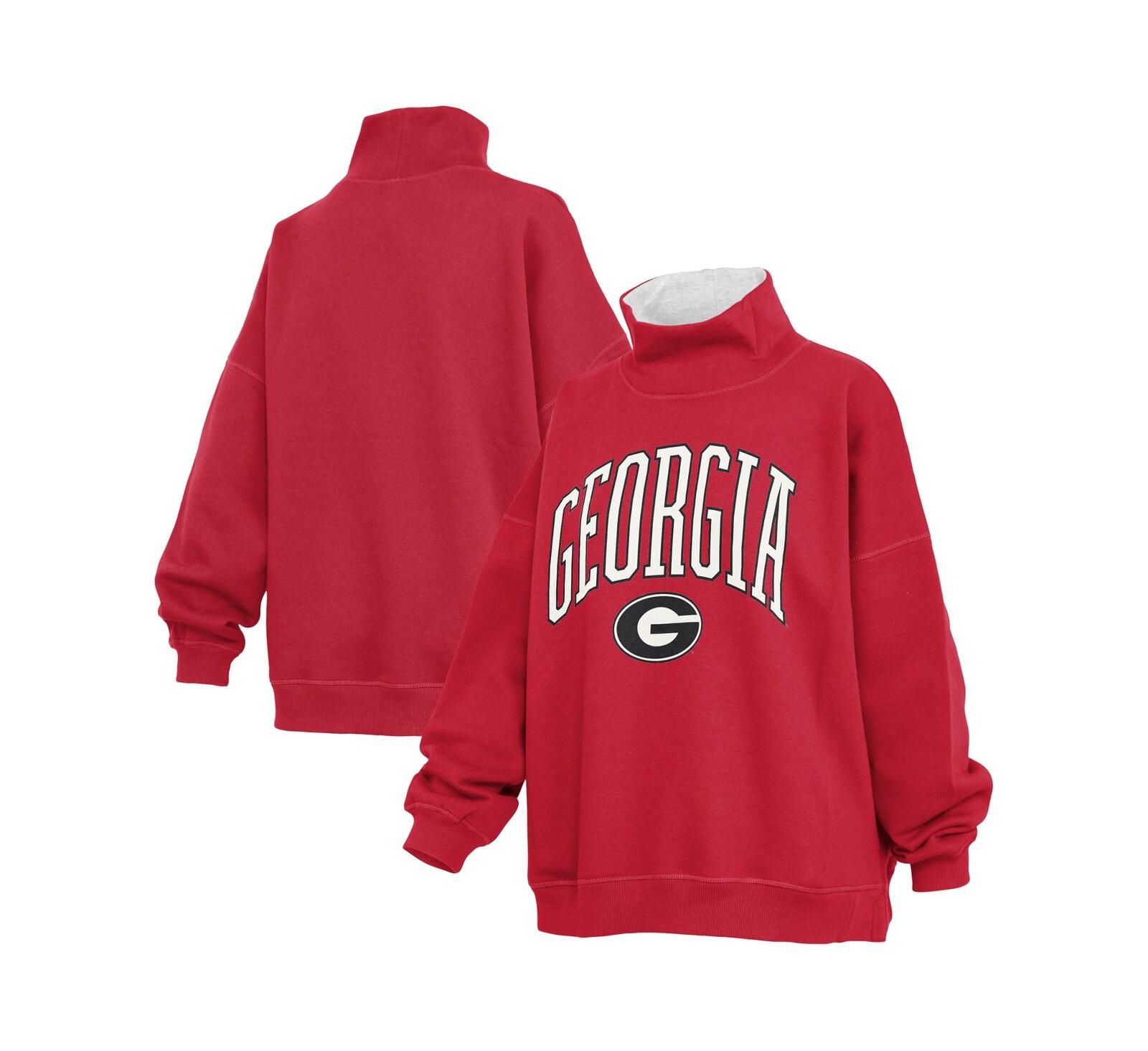 Pressbox Женский свитшот oversized mock neck красный Georgia Bulldogs