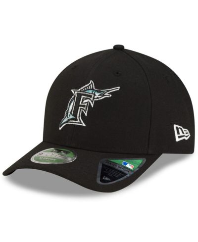 Мужская кепка New Era Black Florida Marlins Player Replica 9FORTY M-Crown