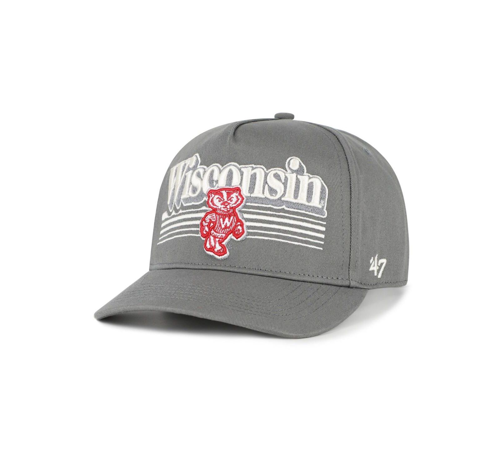 Мужская '47 Brand Gray Wisconsin Badgers Script Fade Hitch Adjustable Hat
