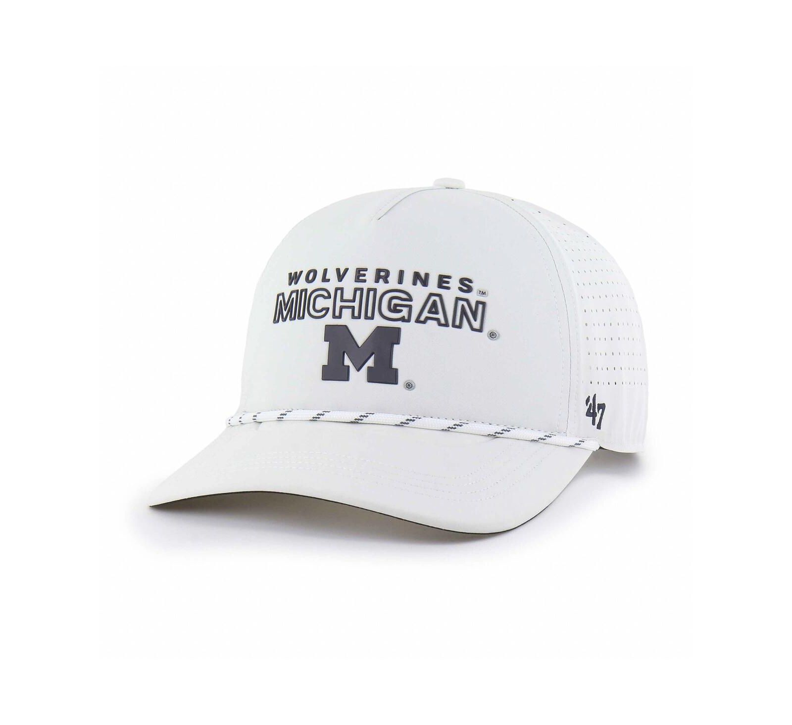 '47 Brand Men's White Michigan Wolverines Forward Vent Hitch Rope Adjustable Hat