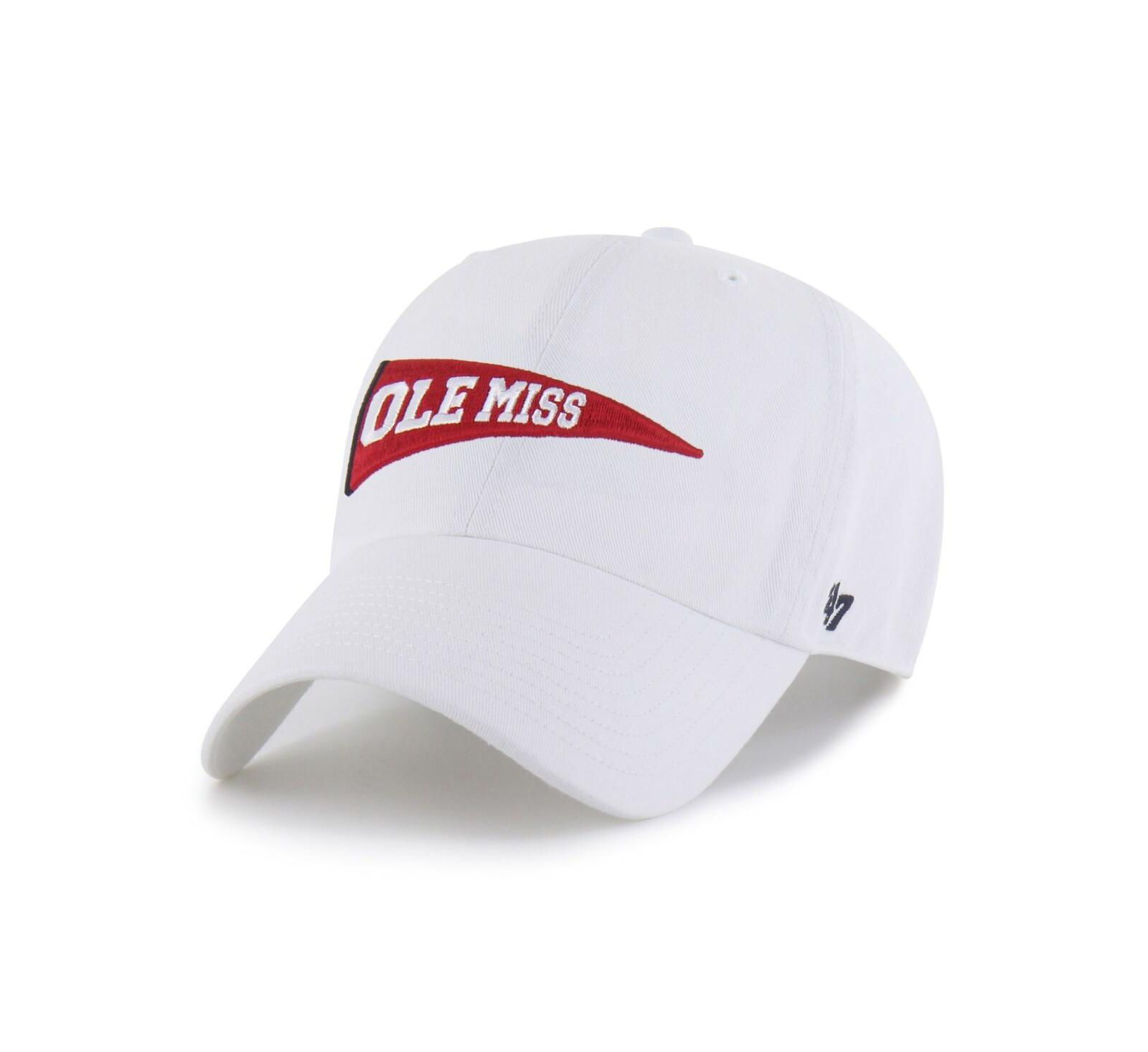 Мужская регулируемая кепка '47 Brand White Ole Miss Rebels Vault Clean Up