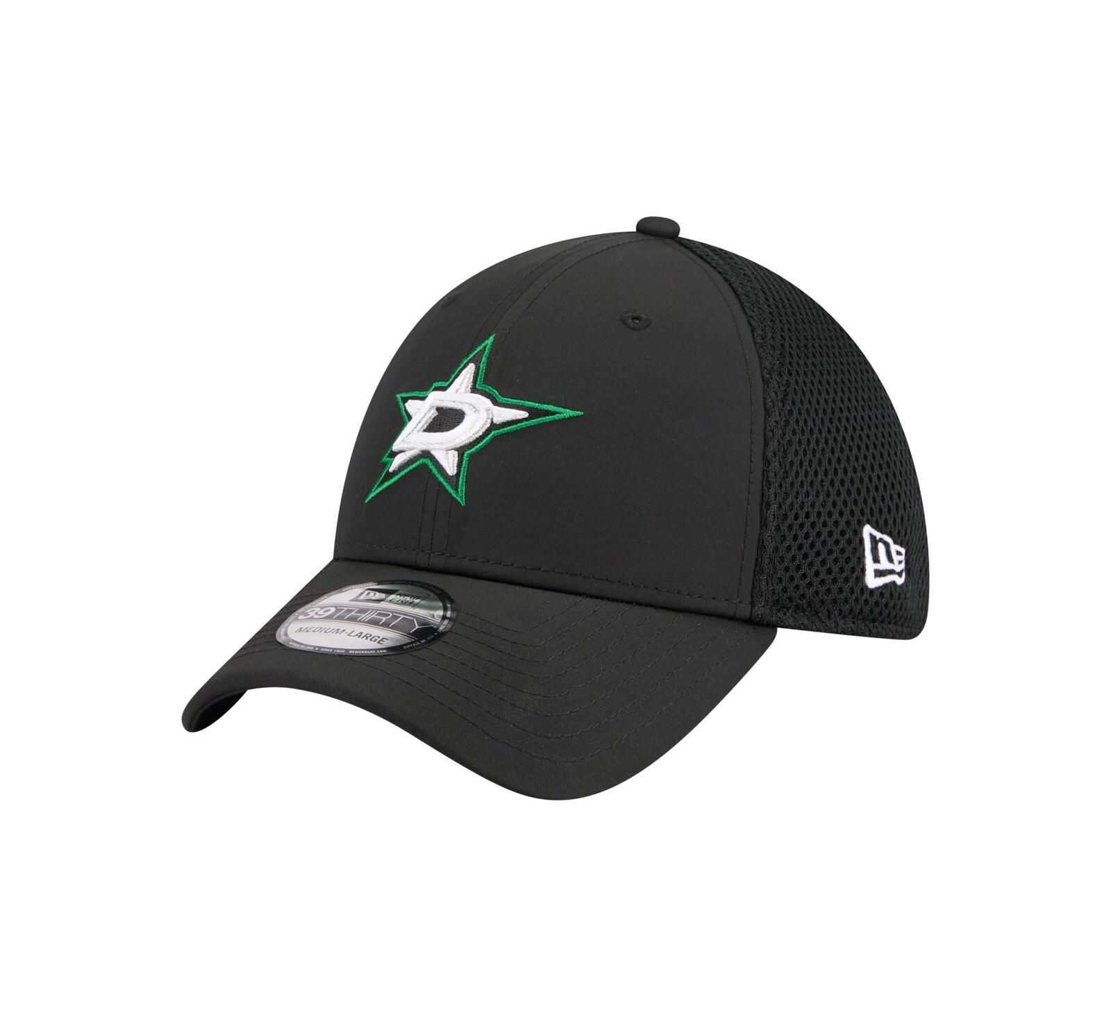 New Era Men's Black Dallas Stars Logo 39THIRTY Flex Hat