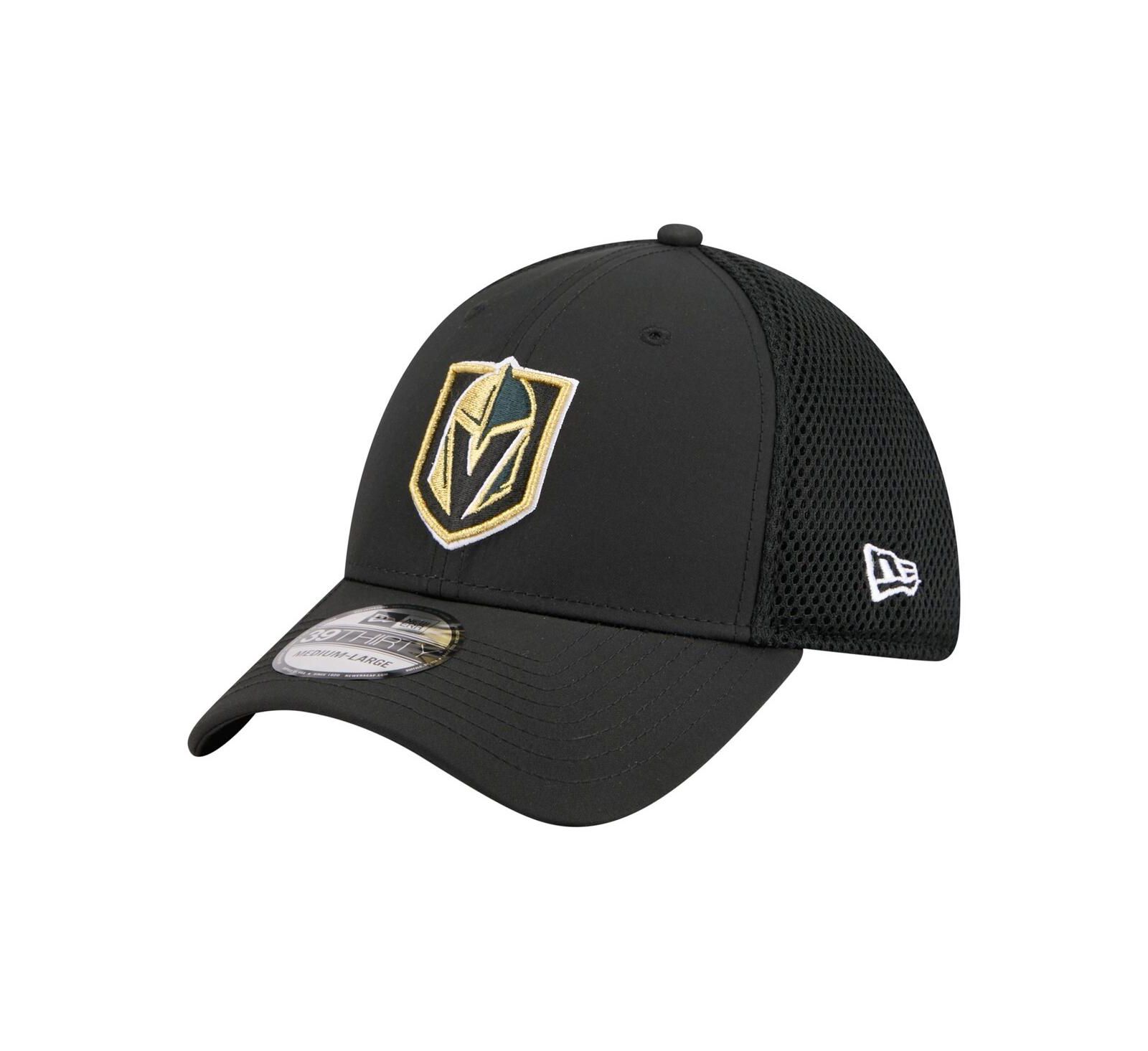 New Era Men's Black Vegas Golden Knights Logo 39THIRTY Flex Hat