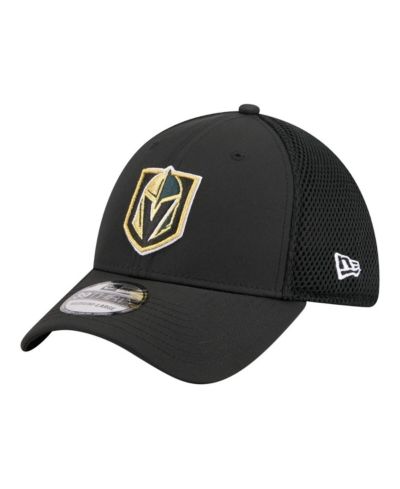 New Era Men's Black Vegas Golden Knights Logo 39THIRTY Flex Hat
