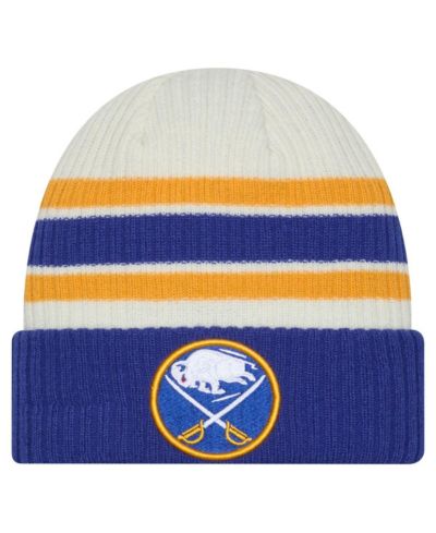 New Era Men's Cream/Royal Buffalo Sabres Vintage Cuffed Knit Hat