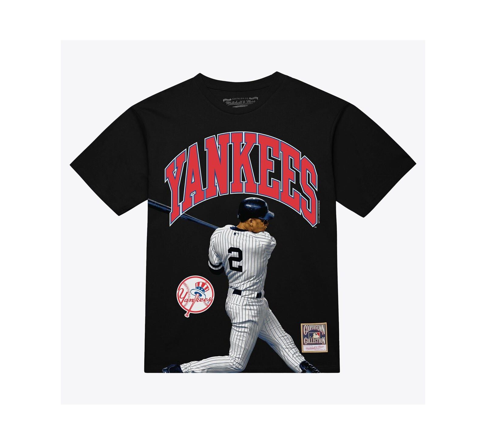 Mitchell & Ness Men's Derek Jeter Black New York Yankees Photo Arch Player Graphic T-Shirt