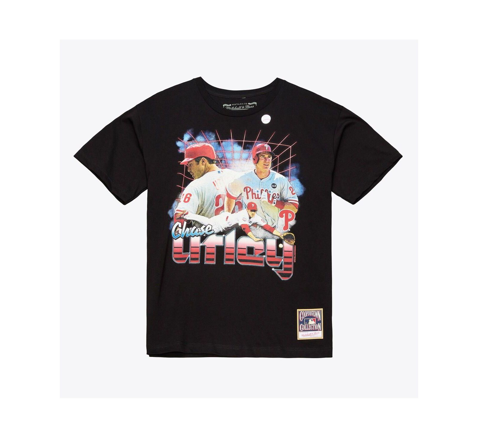 Mitchell & Ness Men's Chase Utley Black Philadelphia Phillies Legendary Collage Player T-Shirt