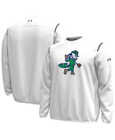 Under Armour Мужской White Notre Dame Fighting Irish Golf Leprechaun Chenille Patch Unstoppable Sweatshirt