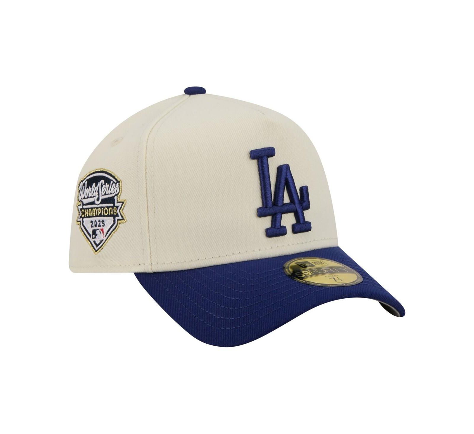 Мужская кепка New Era Los Angeles Dodgers Chrome A-Frame 59FORTY Adjustable Cream/Royal