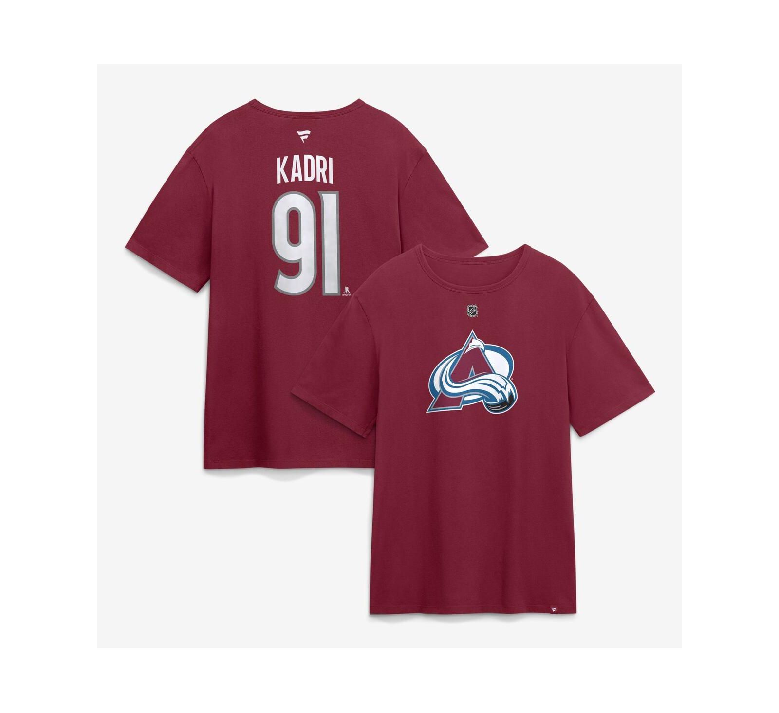 Мужская футболка Fanatics Nazem Kadri Burgundy Colorado Avalanche Authentic Stack Name & Number