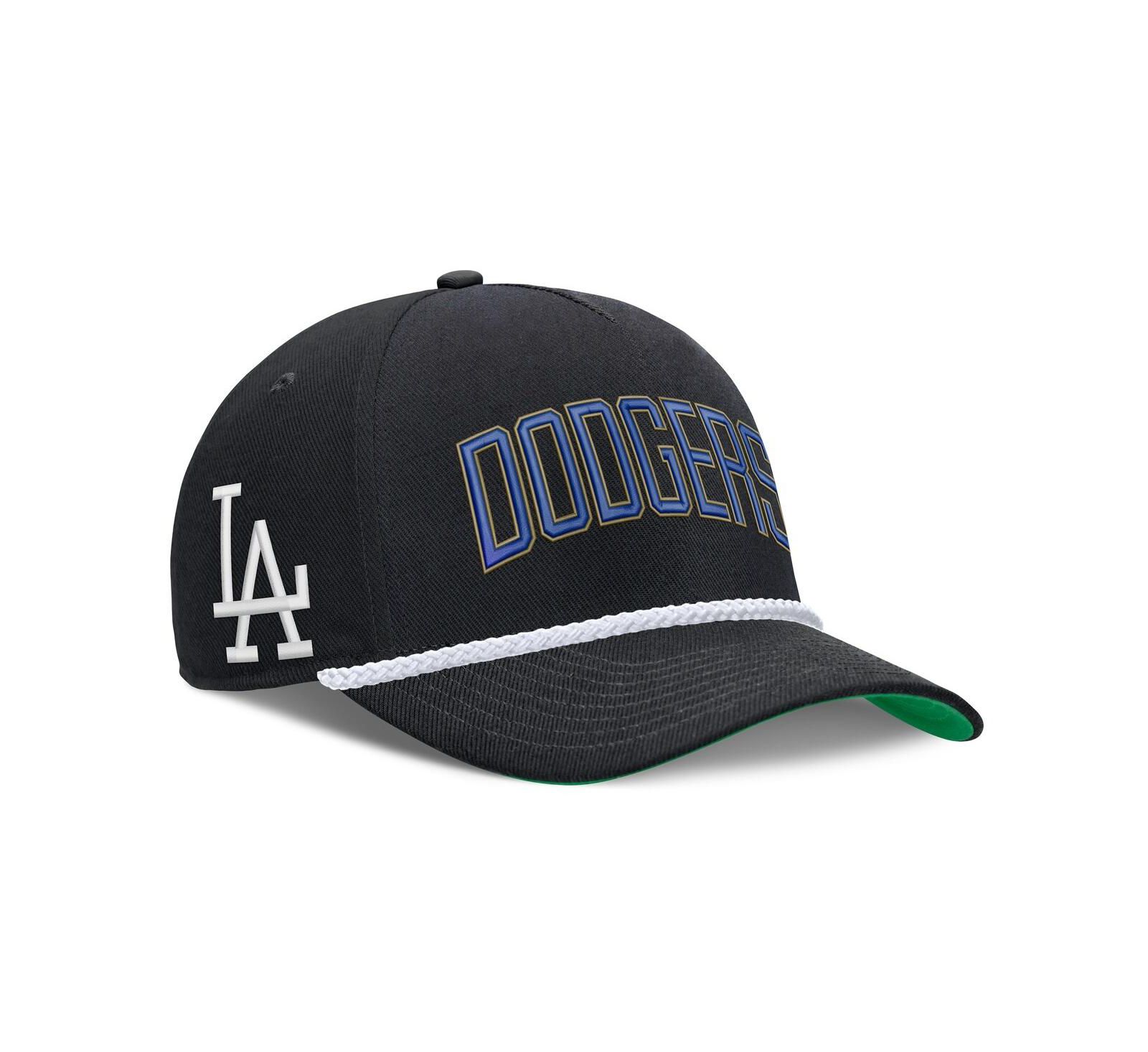 Nike Men's Black Los Angeles Dodgers Cooperstown Collection Rise Adjustable Hat