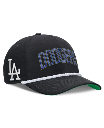 Nike Мужская кепка Los Angeles Dodgers Cooperstown Collection Rise регулируемая, черная