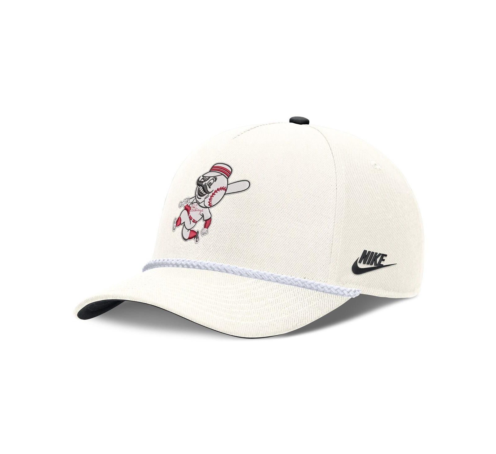 Nike Men's Cream Cincinnati Reds Cooperstown Rise Adjustable Hat