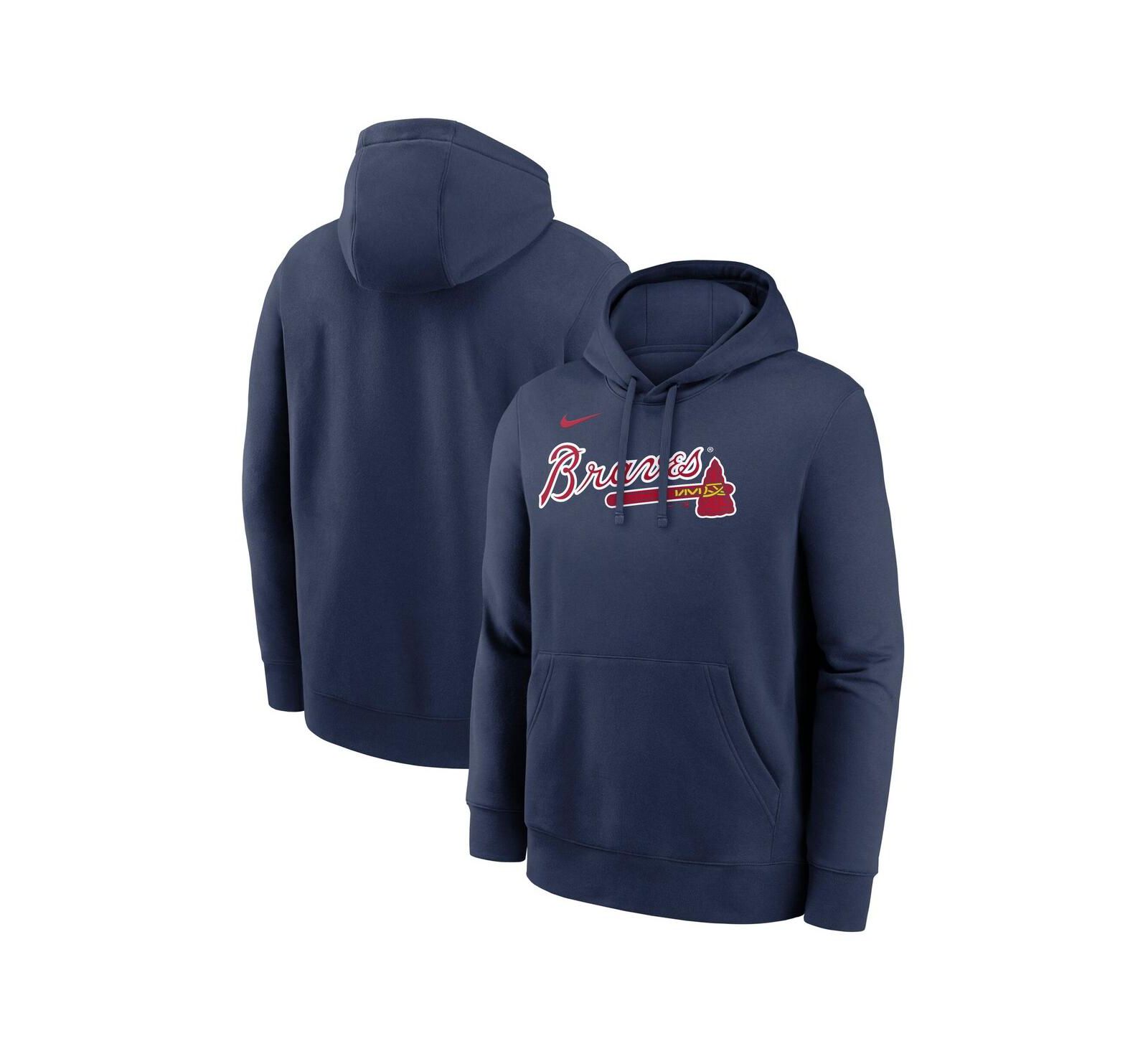 Nike Мужские темно-синие Atlanta Braves Dri-Fit Club Hoodie