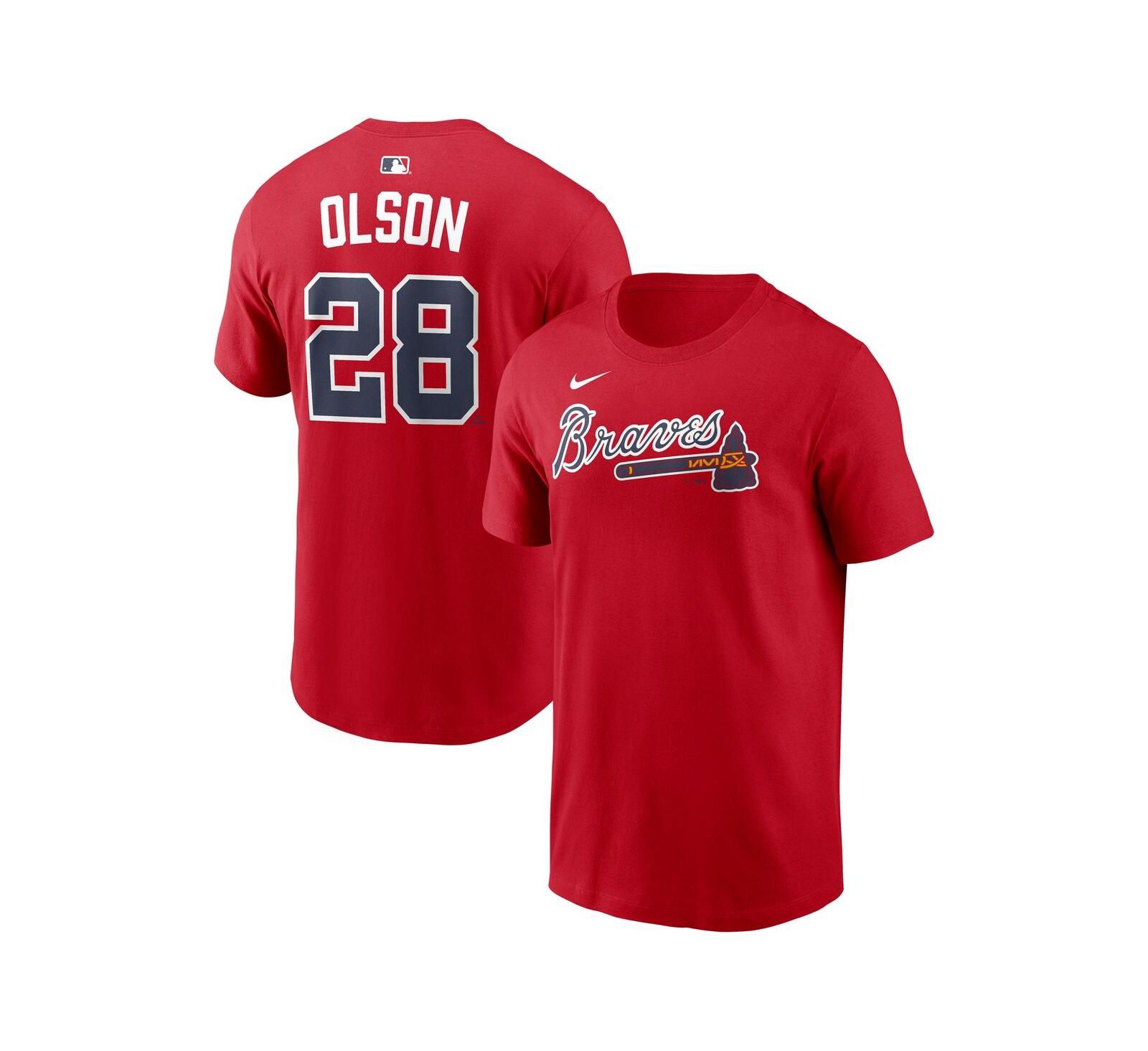 Nike Men's Matt Olson Red Atlanta Braves Home Name & Number T-Shirt