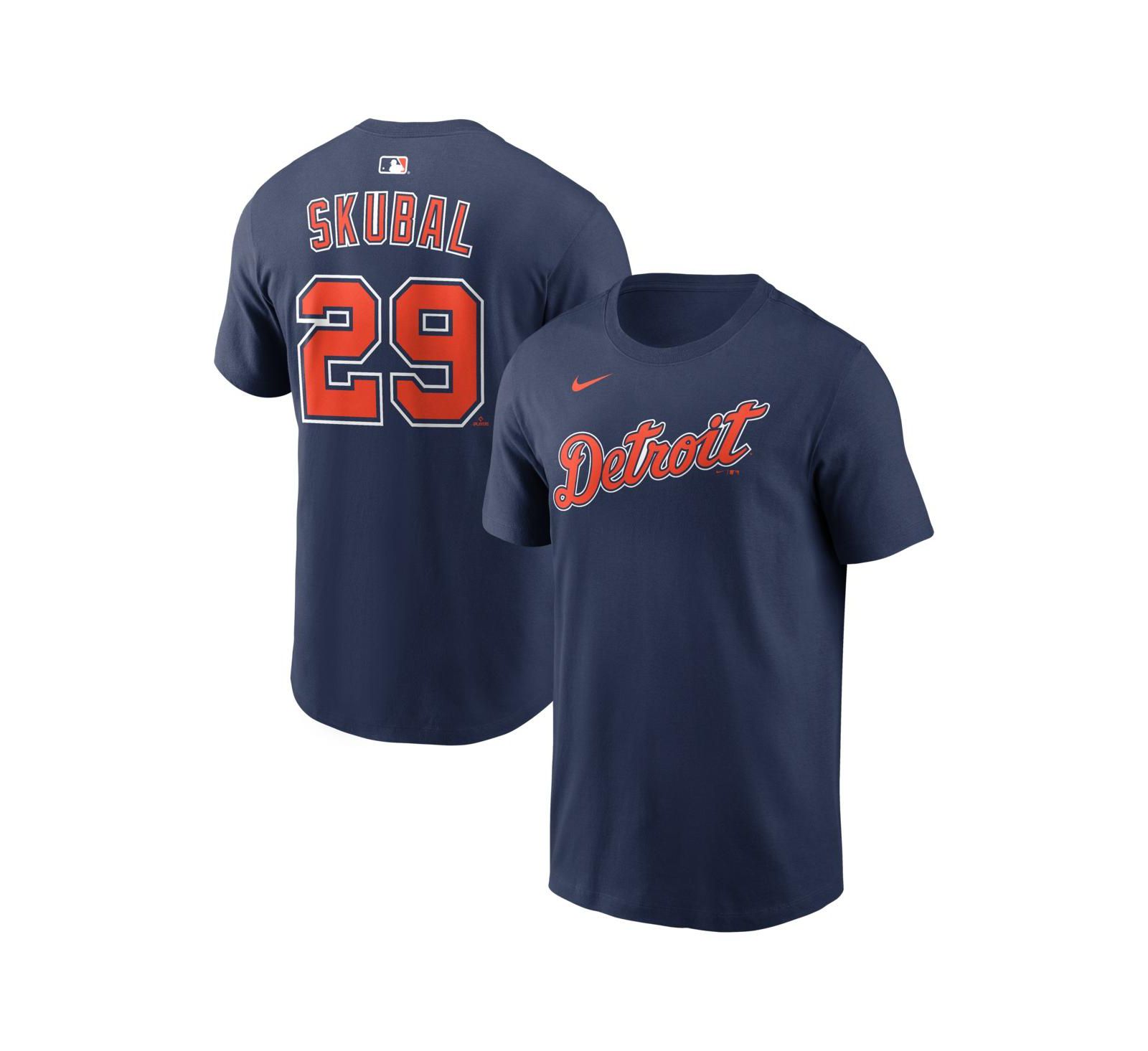 Футболка Nike Men's Tarik Skubal Navy Detroit Tigers Name & Number