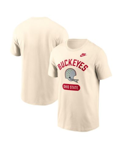 Мужская футболка Nike Natural Ohio State Buckeyes Legacy Arch Helmet