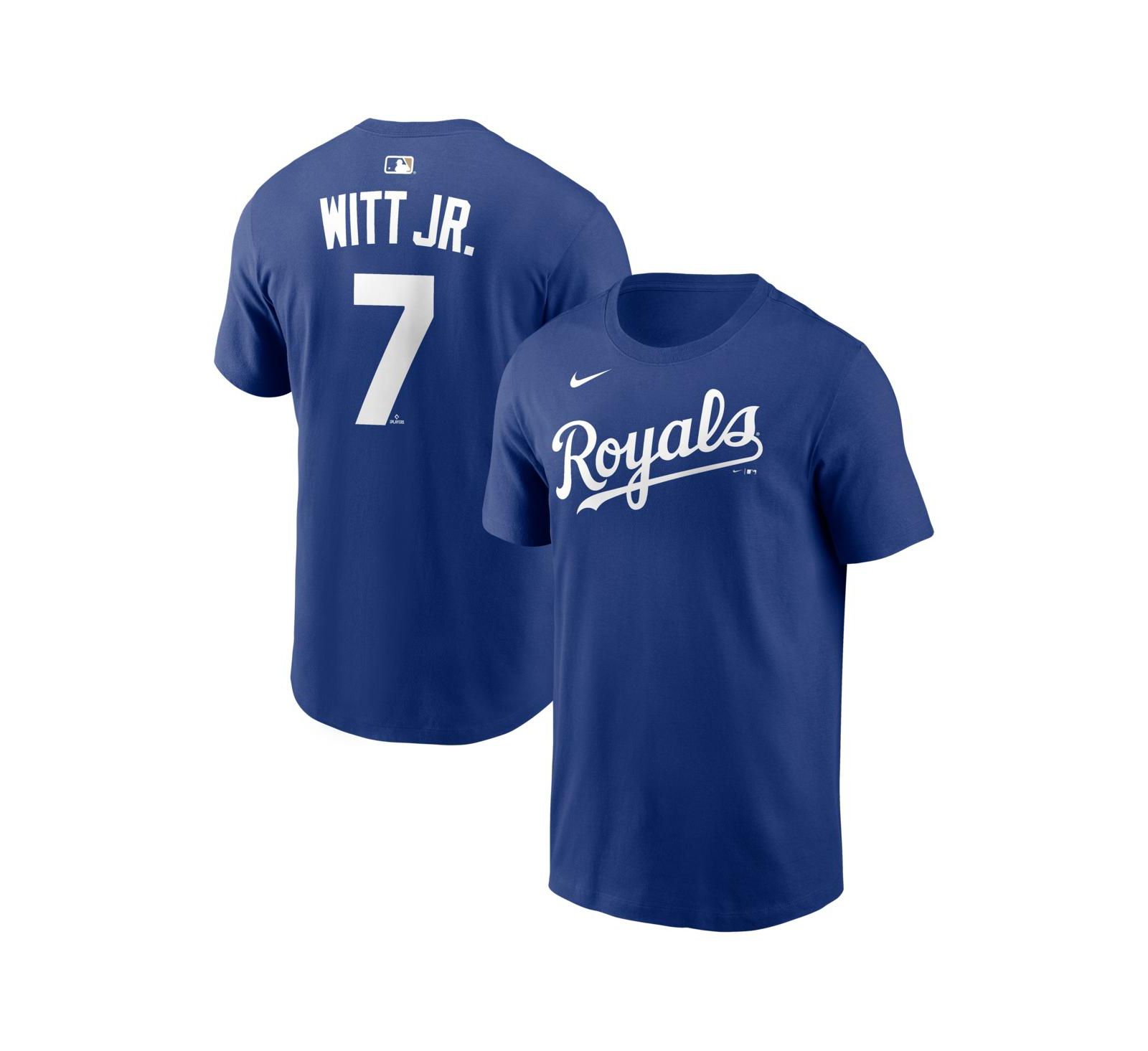 Nike Men's Bobby Witt Jr. Royal Kansas City Royals Name & Number T-Shirt