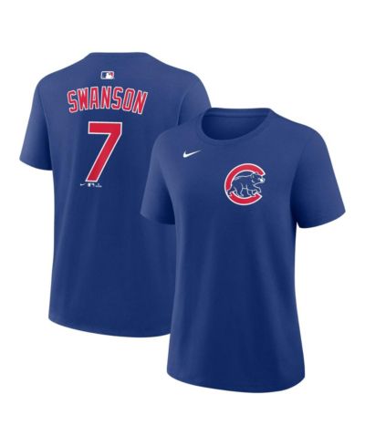 Nike Women's Dansby Swanson Royal Chicago Cubs Name and Number T-Shirt