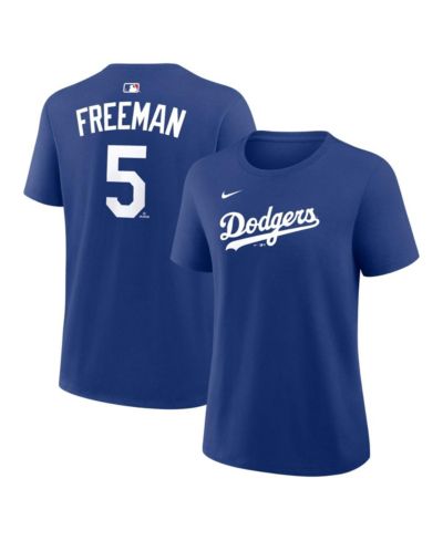 Nike Women's Freddie Freeman Royal Los Angeles Dodgers Name and Number T-Shirt