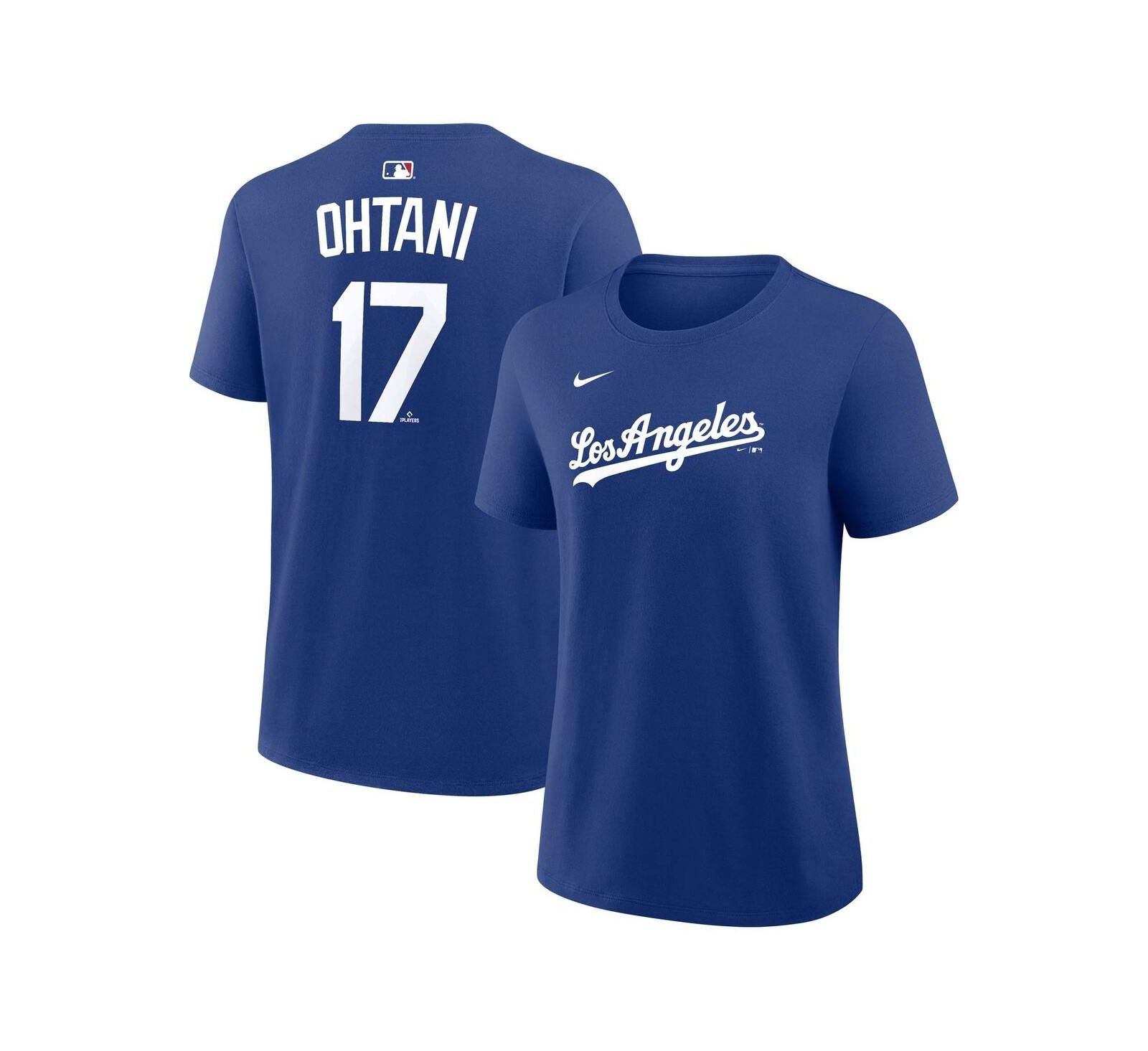 Nike Women's Shohei Ohtani Royal Los Angeles Dodgers Name and Number T-Shirt