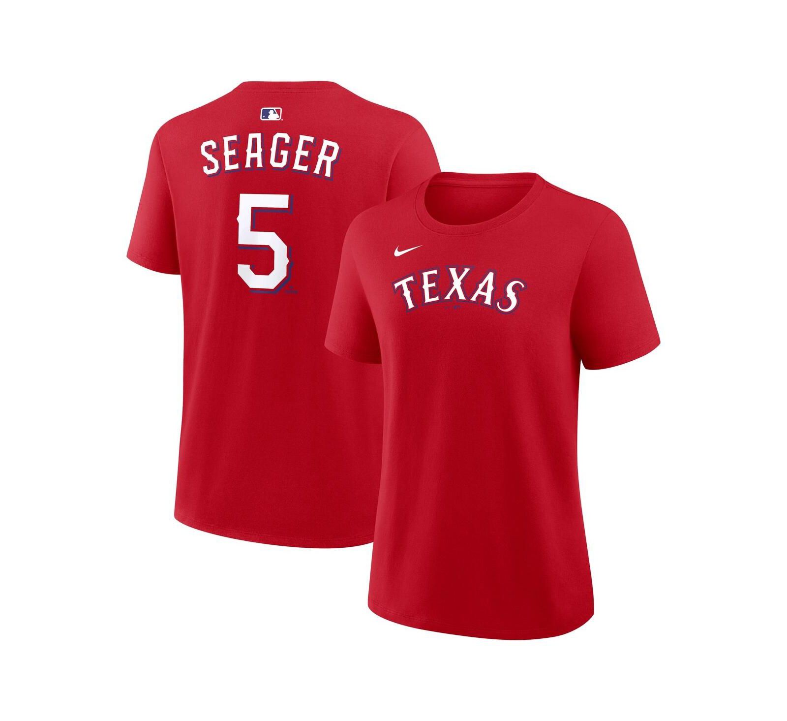 Nike Women's Corey Seager Red Texas Rangers Name and Number T-Shirt