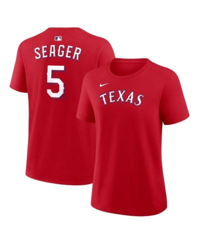 Женская футболка Nike Corey Seager Red Texas Rangers Name and Number