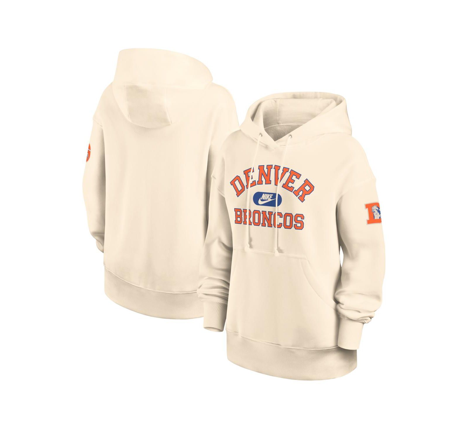 Nike Худи Legacy Phoenix оверсайз для женщин, цвет Natural Denver Broncos