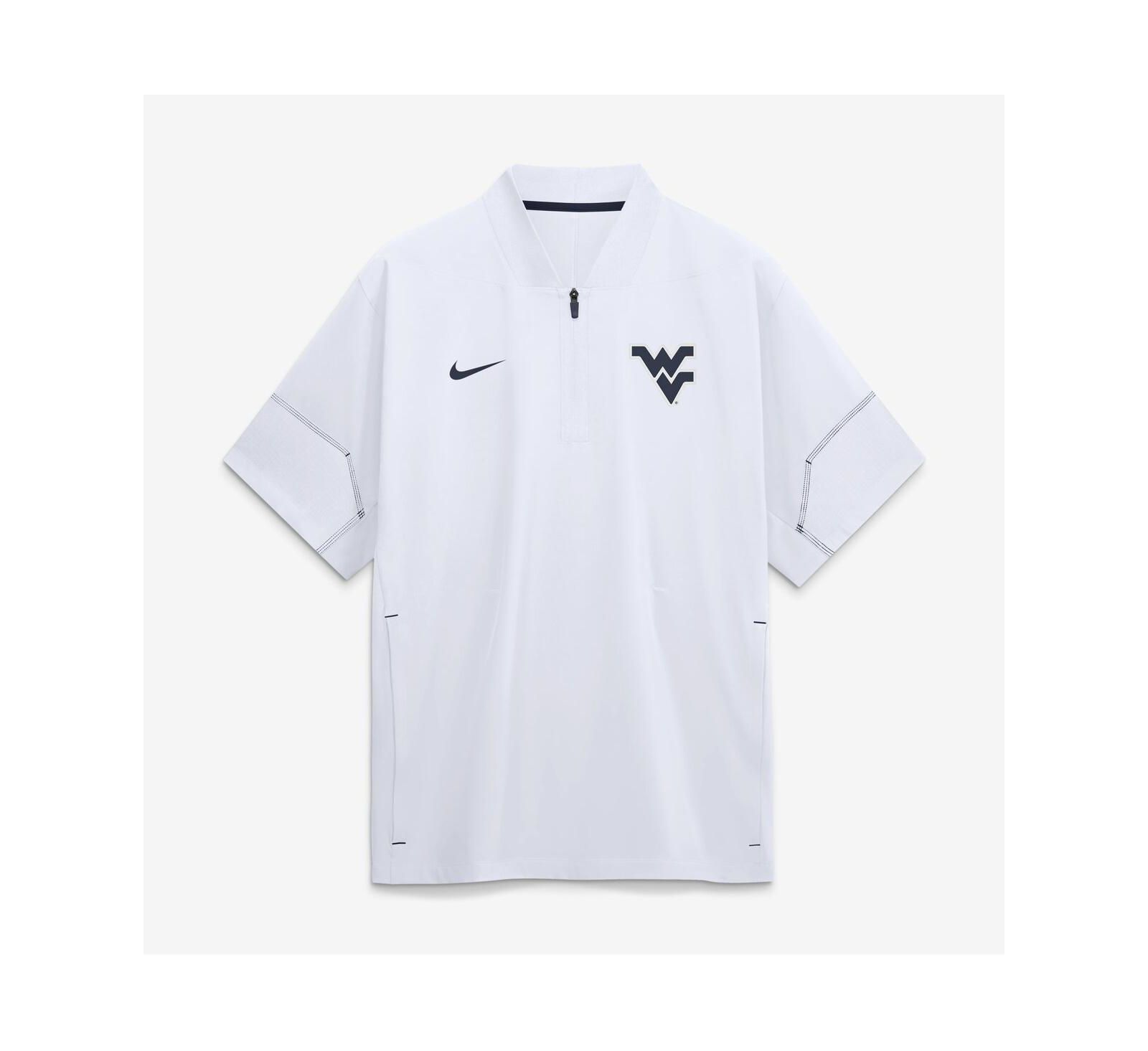 Nike Men's White West Virginia Mountaineers 2026 Sideline Short Sleeve Quarter-Zip Coach Jacket